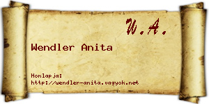 Wendler Anita névjegykártya